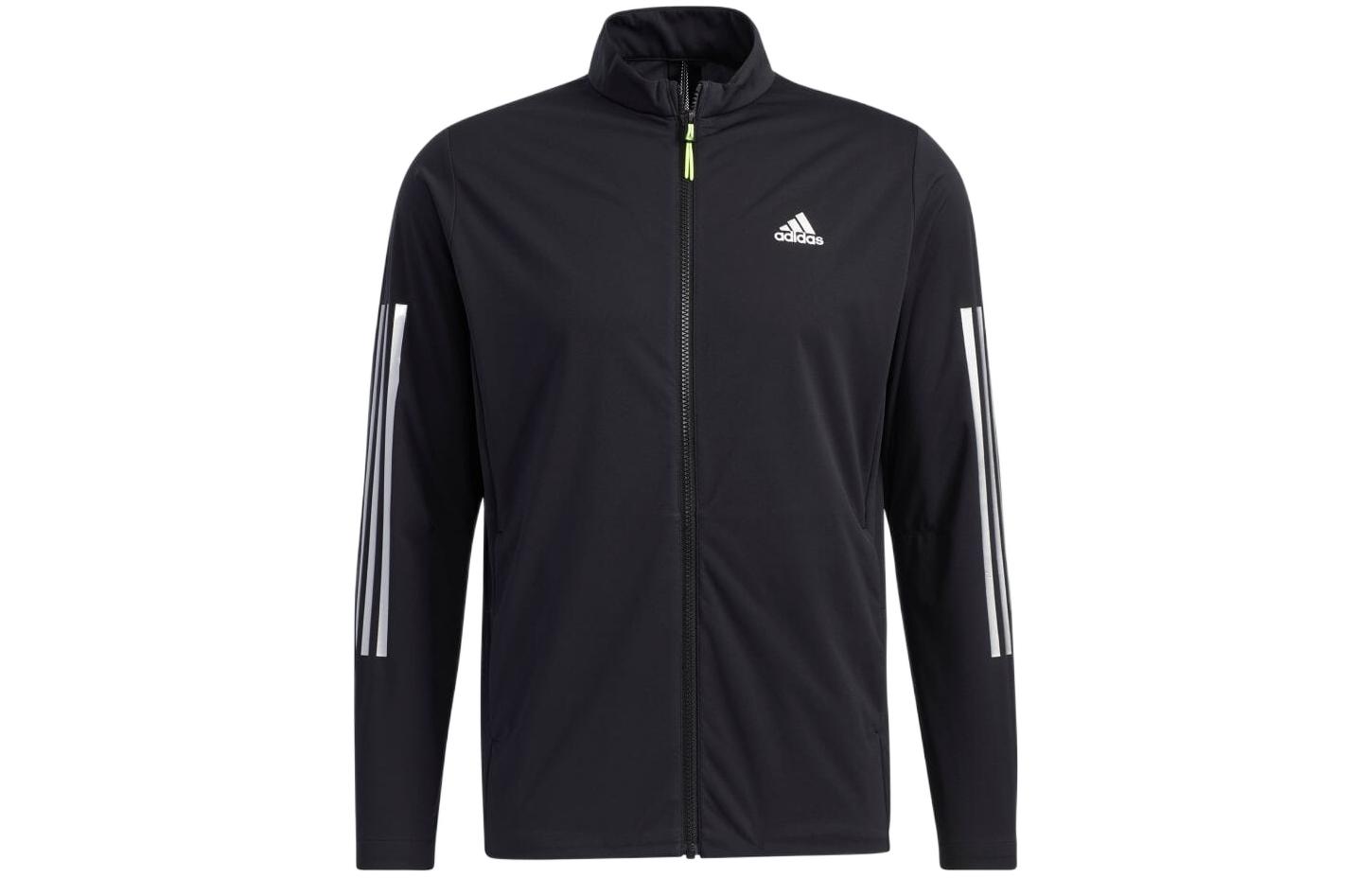 adidas Solid Color Zip-Up Stand Collar Jacket - Black GR8838