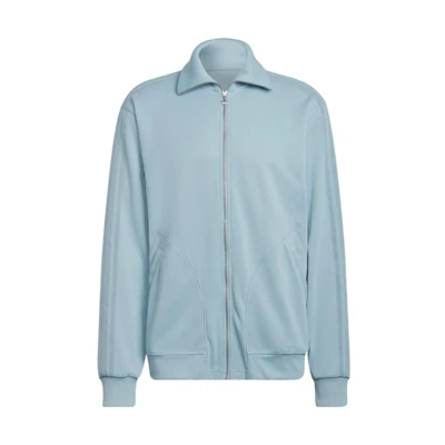 adidas Solid Color Zip-Up Striped Sweatshirt Pale Blue HC4553