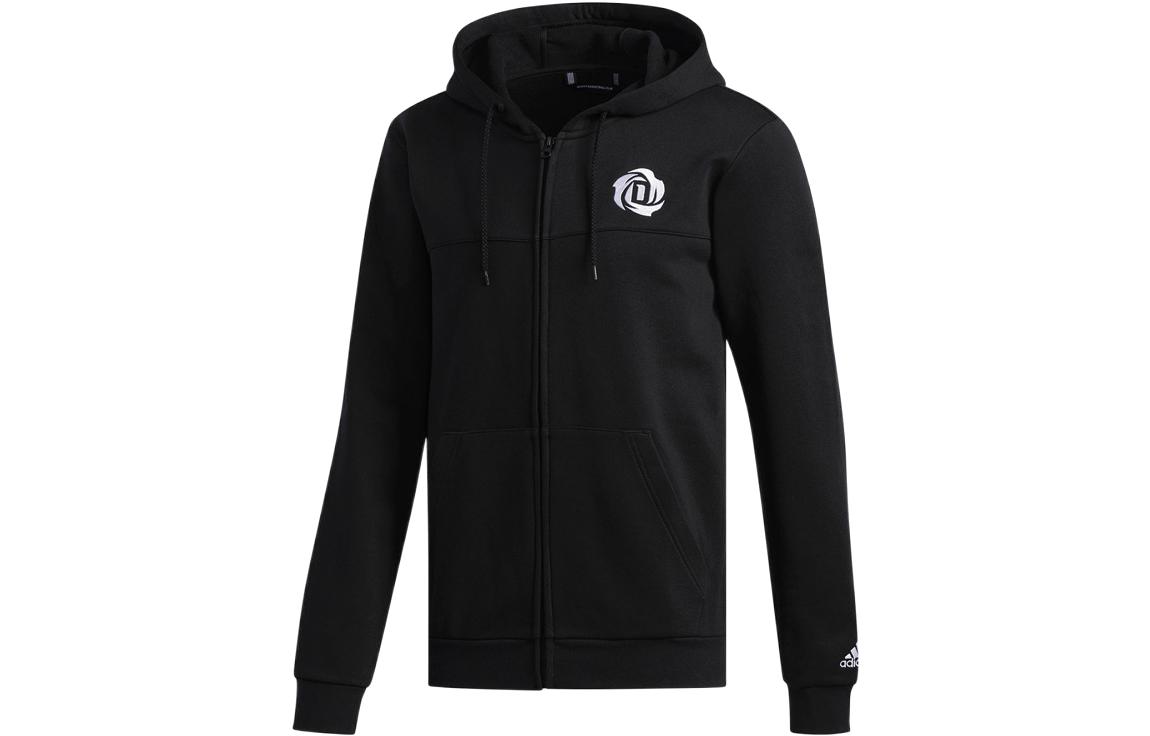 adidas Solid Color Zip Hoodie Jacket - Black DP5713