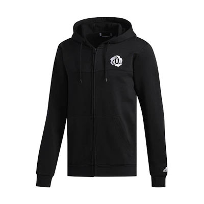 adidas Solid Color Zip Hoodie Jacket - Black DP5713