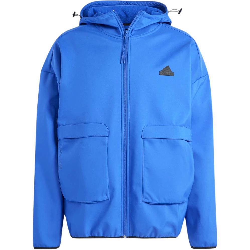 adidas Solid Color Zip Hoodie Jacket Translucent Blue IY1489