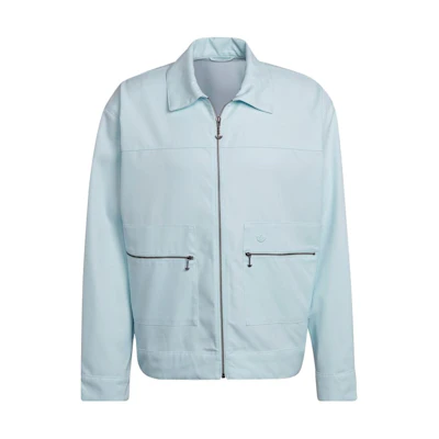 adidas Solid Color Zip Polo Jacket Unisex Light Blue HK2918
