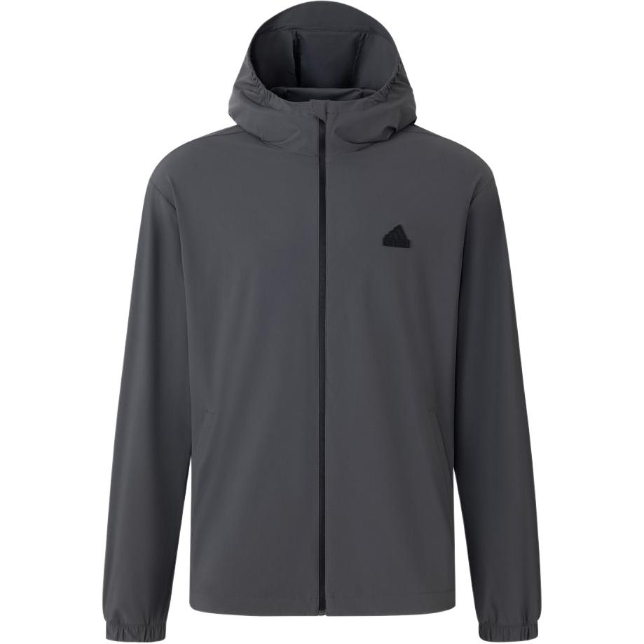 adidas Solid Cool Hoodie Zip Jacket - Dark Gray/Black JD5733