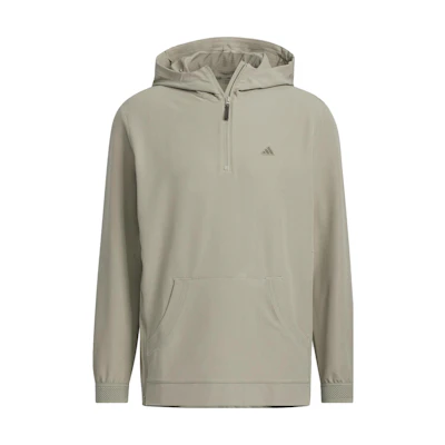 adidas Solid Half-Zip Slim-Fit Hoodie Jacket Silver Pebble Color HS4508-JAPAN