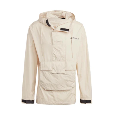 adidas Solid Letter Hoodie Straight-Cut Jacket Off-White HZ4256