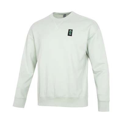 adidas Solid Logo Casual Pullover Crewneck Sweatshirt Green HD1341