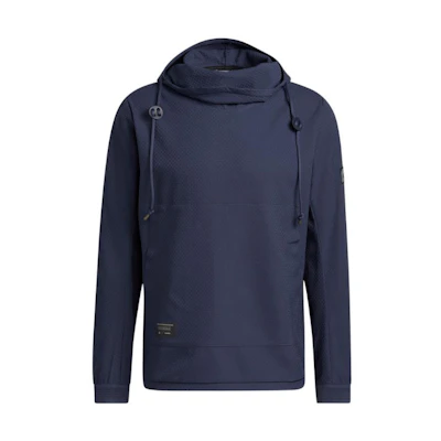 adidas Solid Logo Drawstring Hoodie Blue HN0637