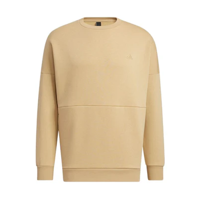 adidas Solid Logo Embroidered Crewneck Sweatshirt Unisex - Khaki HM2687
