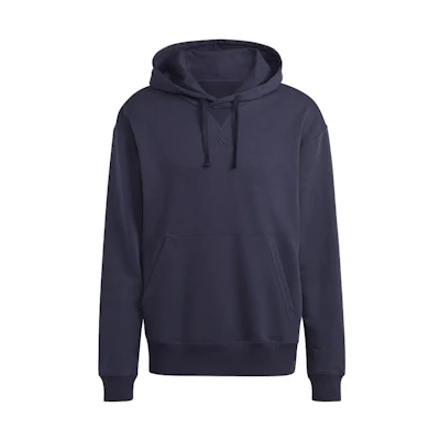 adidas Solid Logo Embroidered Drawstring Hoodie Ink Blue IC9763