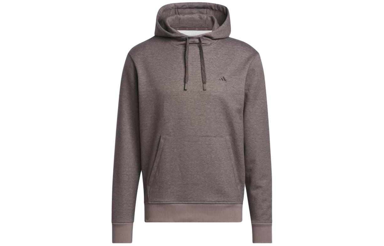 adidas Solid Logo Embroidered Hoodie Long Sleeve - Gray IU4707