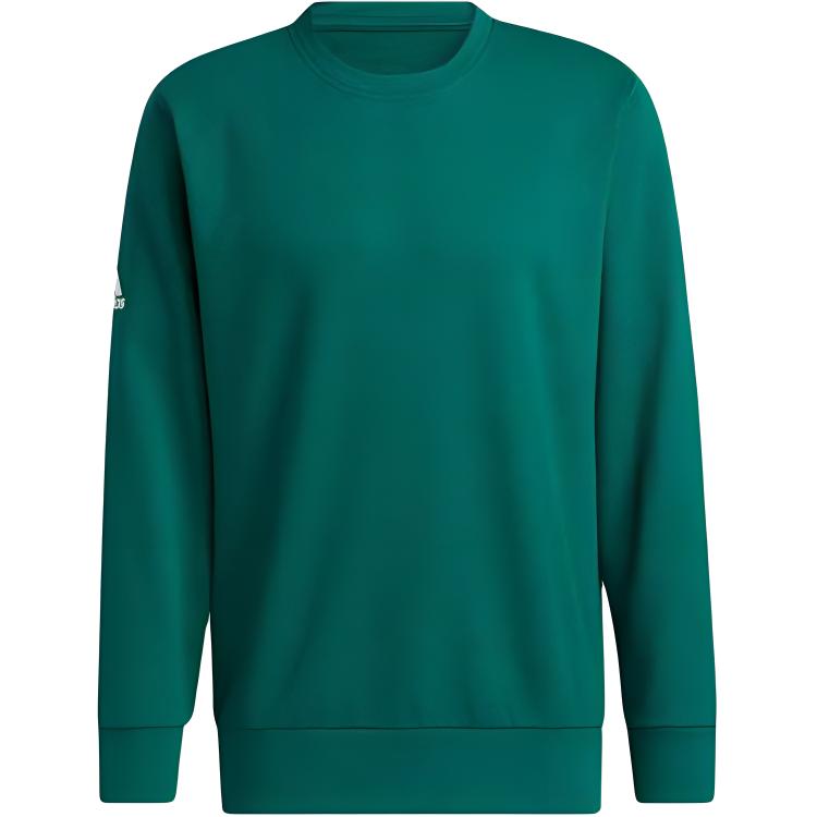 adidas Solid Logo Fleece Crewneck Sweatshirt Men’s Collegiate Green HR8034