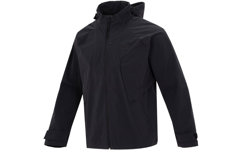 adidas Solid Logo Outdoor Windbreaker Hoodie Jacket Casual Running Style IP4922