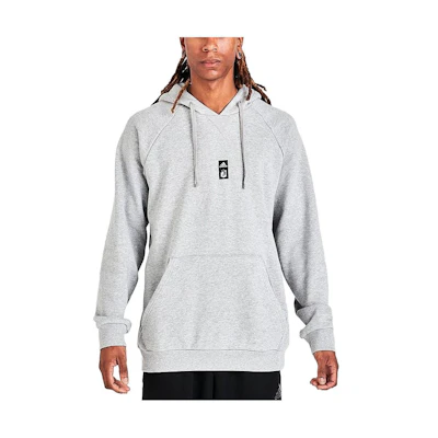 adidas Solid Logo Patch Pullover Hoodie Grey HI0122-035
