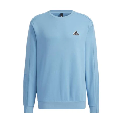 adidas Solid Logo Print Crewneck Sweatshirt Navy Blue HG1830
