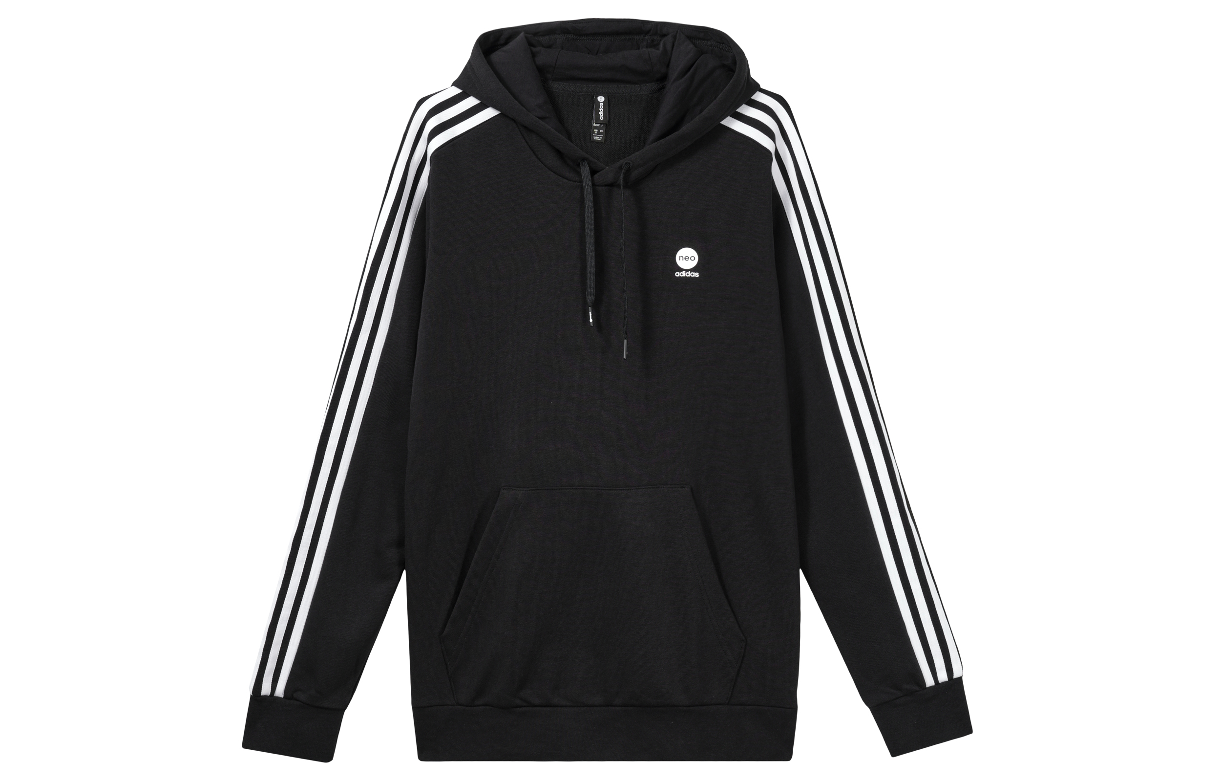adidas Solid Logo Print Hoodie Black Pullover HD4671