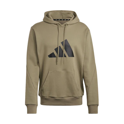 adidas Solid Logo Print Long-Sleeve Sweatshirt Yellow-Green H46544
