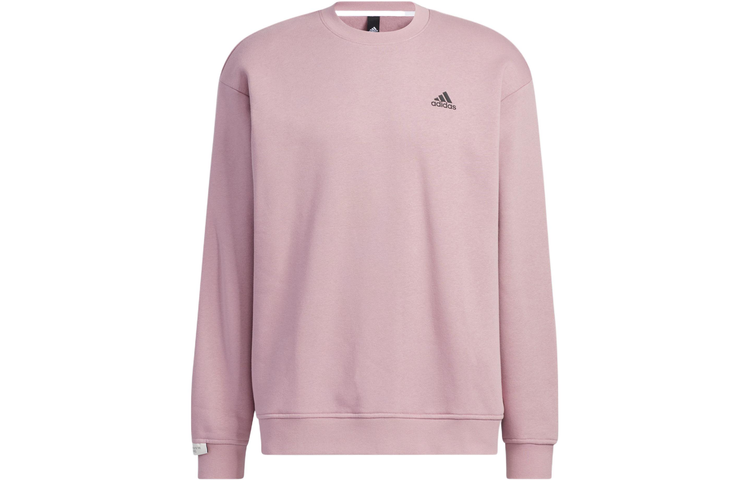 adidas Solid Logo Print Pullover Sweatshirt Unisex Couple Style Light Purple IB2715