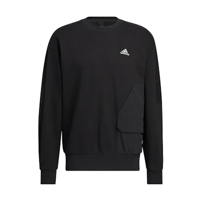 adidas Solid Logo Print Training Sweatshirt Black HP1385