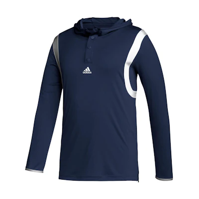 adidas Solid Logo Striped Pullover Sweatshirt Navy Unisex HF6648