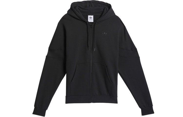 adidas Solid Logo Unisex Hoodie Black Long-Sleeve IK3094