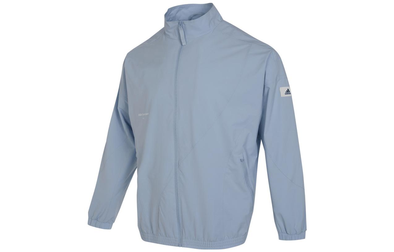 adidas Solid Logo Woven Stand Collar Jacket Blue IP4952