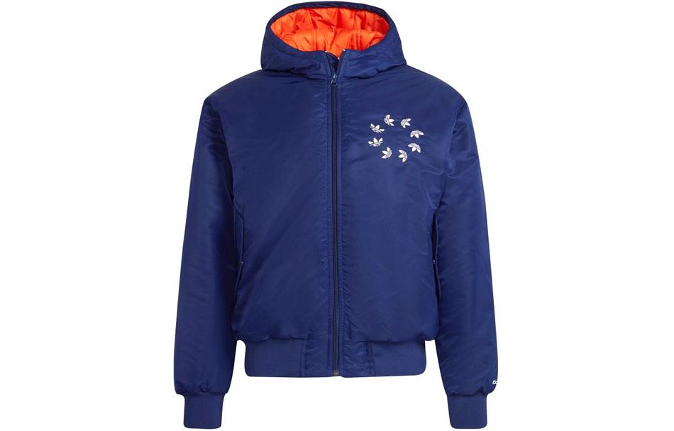 adidas Solid Logo Zip-Up Hoodie Jacket - Night Navy Blue H13559