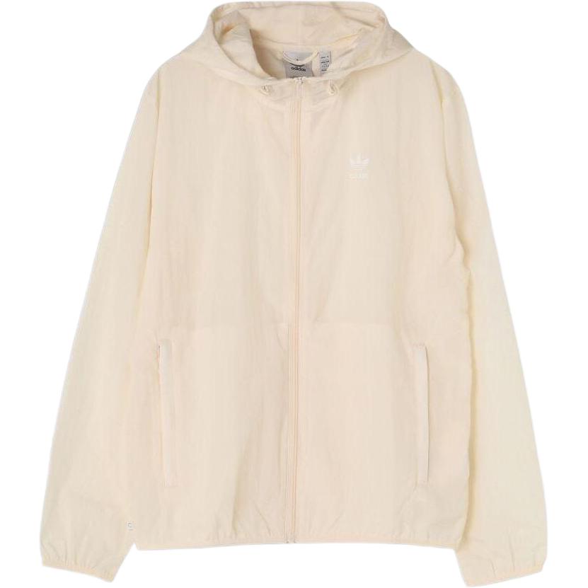 adidas Solid Logo Zip Hoodie Jacket Unisex - Miracle White HM2834