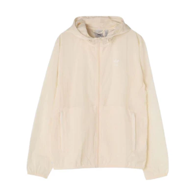 adidas Solid Logo Zip Hoodie Jacket Unisex - Miracle White HM2834