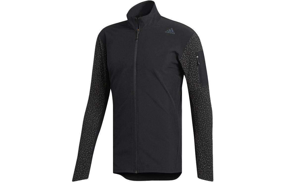 adidas Solid Polka Dot Logo Zip-Up Jacket Black BQ7723