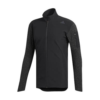 adidas Solid Polka Dot Logo Zip-Up Jacket Black BQ7723
