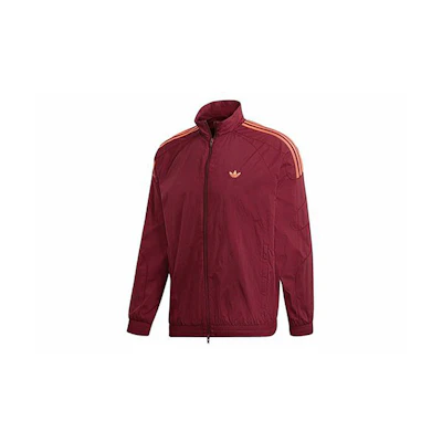 adidas Solid Striped Woven Track Jacket Maroon DU8132