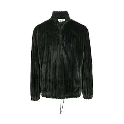 adidas Solid Textured Zip-Up High Neck Jacket Green HK7457