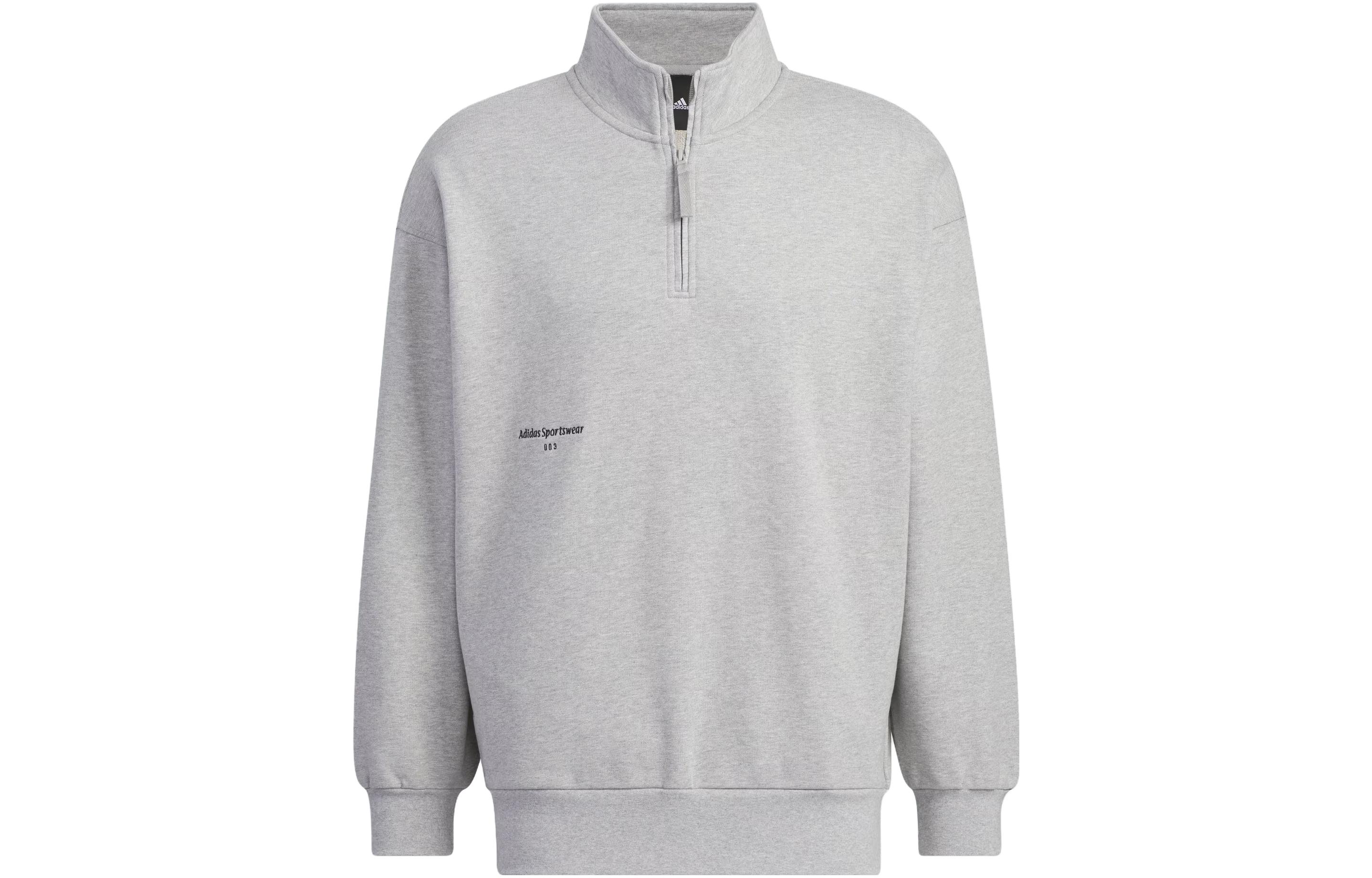 adidas Solid V-Neck Button-Up Long-Sleeve Jacket Mid Gray IZ1597