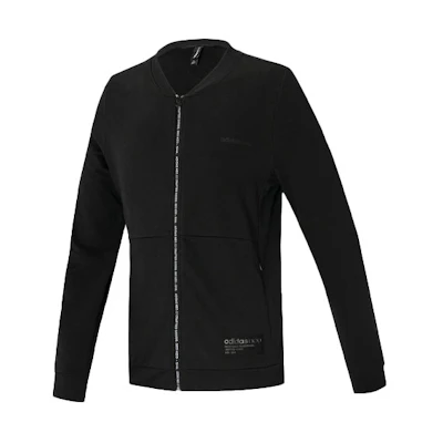 adidas Solid V-Neck Long-Sleeve Jacket Black DX9686