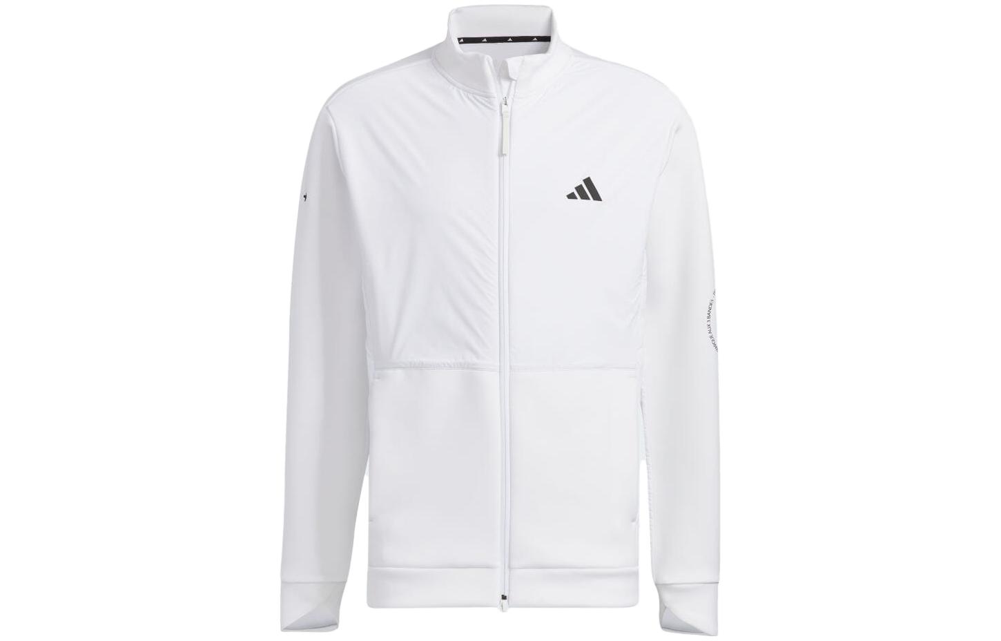 adidas Solid White Zip-Up High-Neck Jacket HY0944