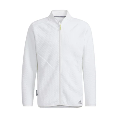 adidas Solid White Zip-Up Polo Collar Long Sleeve Jacket GT3440