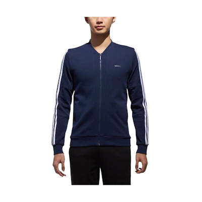 adidas Solid Zip-Up Long-Sleeve Jacket Navy Blue CV9046