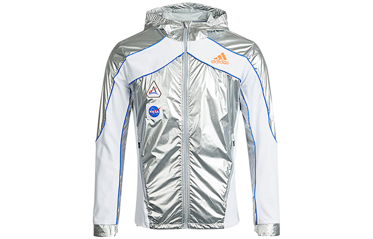 adidas Space Jacket M Silver Casual Running Sports Hooded Jacket GK8816