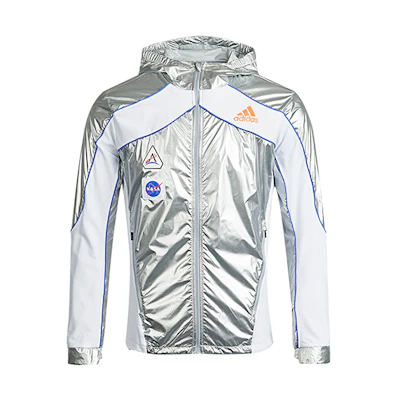 adidas Space Jacket M Silver Casual Running Sports Hooded Jacket GK8816