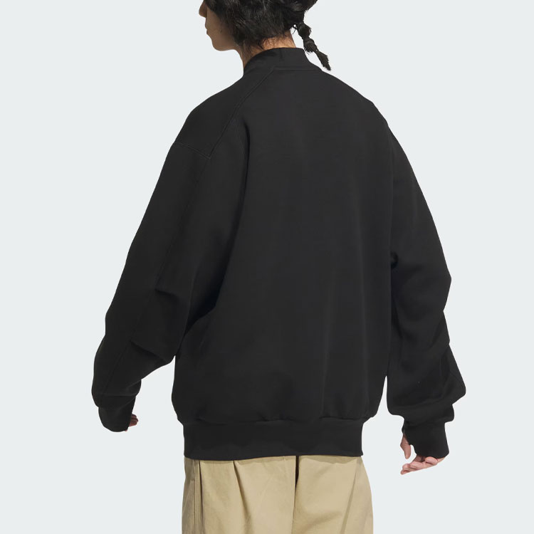 Shop アディダス スペーサーボンバージャケット ブラック カジュアルルーズフィットフライトジャケット JJ3798
