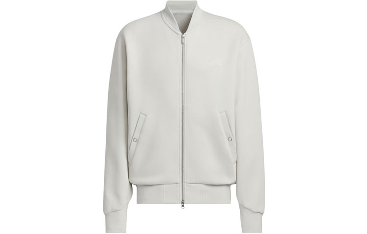 adidas Spacer Bomber Jacket Loose Fit Casual Outerwear - Talc Color JJ3789