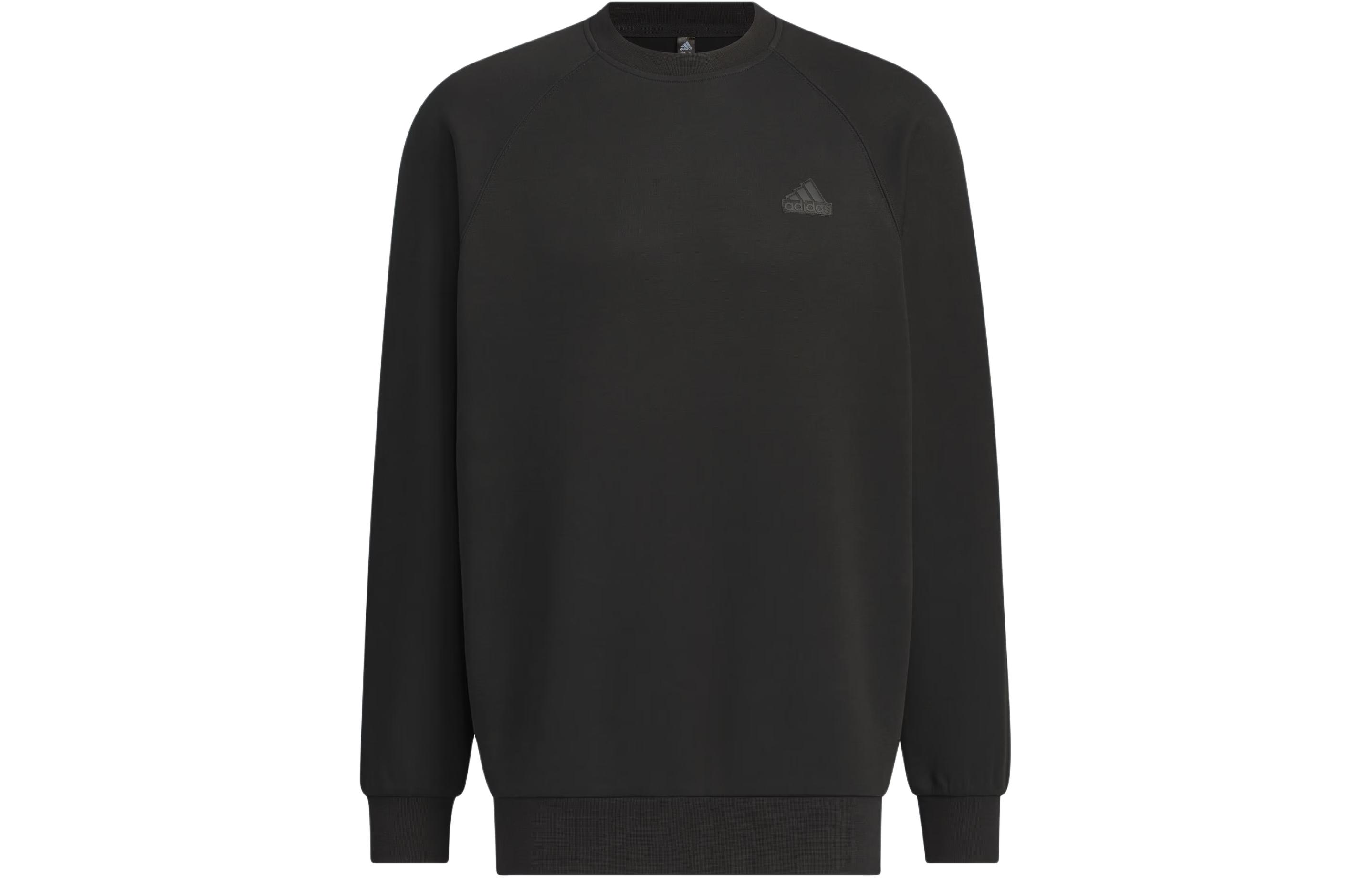 adidas Spacer Crew Black Logo Pullover Sweatshirt Casual Long Sleeve JJ3788