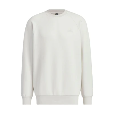 adidas Spacer Crew Sweatshirt Pullover Long Sleeve - Greige Logo Design JJ3786