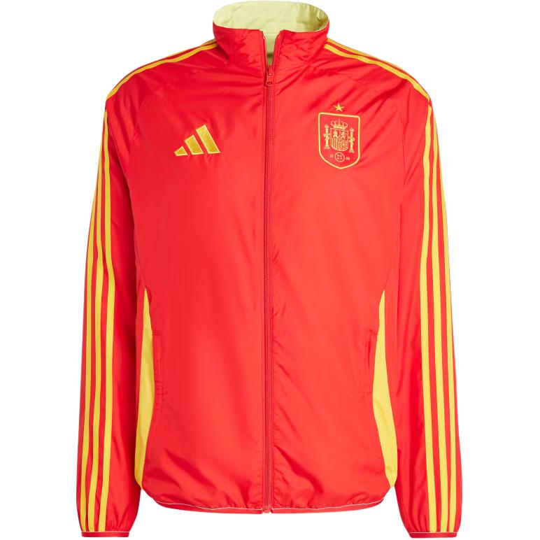 adidas Spain Anthem Jacket Retro Striped Track Top Better Scarlet/Pulse Yellow IX0440