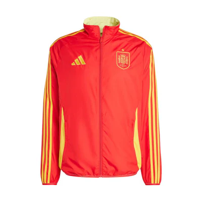adidas Spain Anthem Jacket Retro Striped Track Top Better Scarlet/Pulse Yellow IX0440