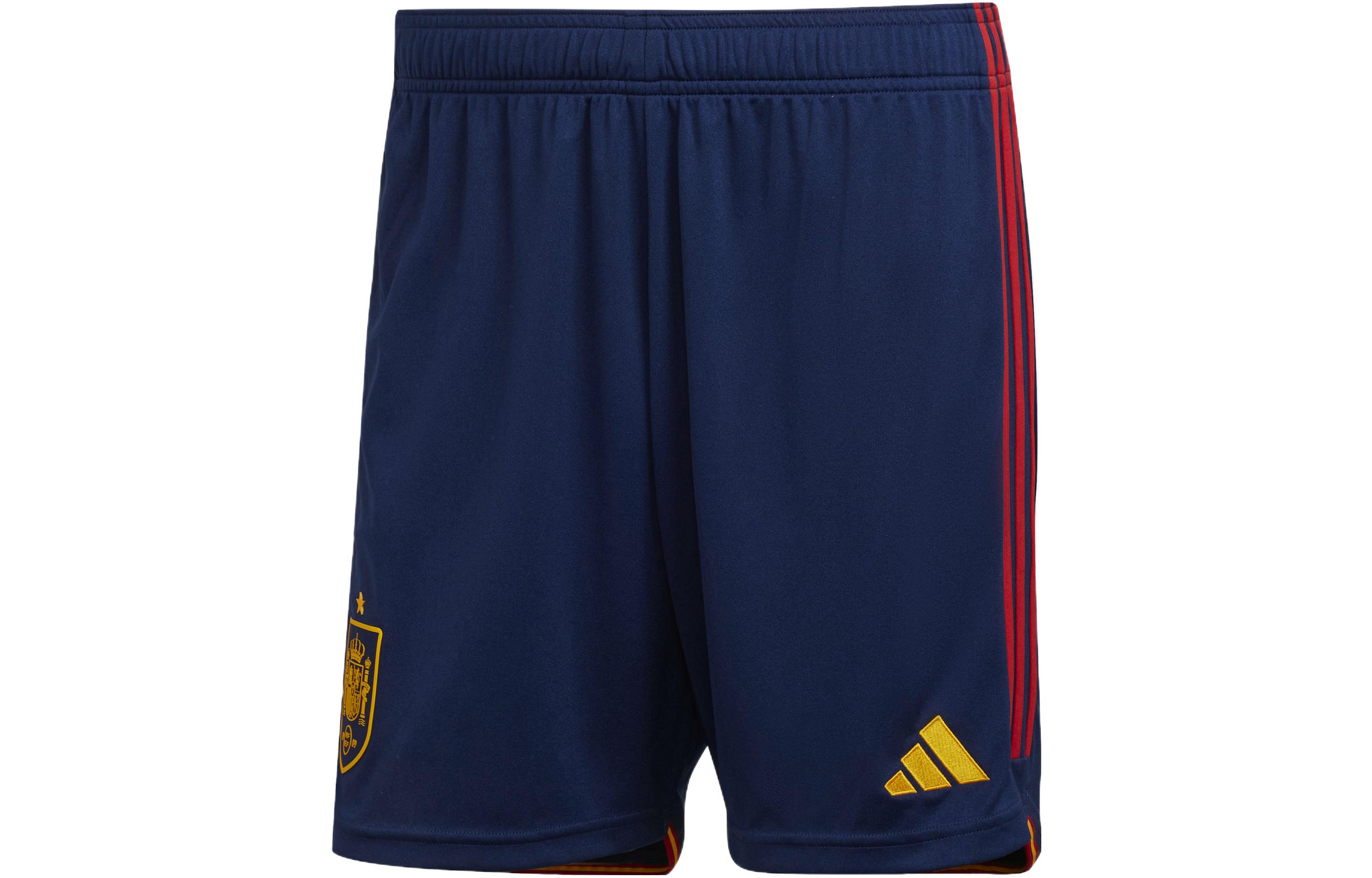 adidas Spain Striped Embroidered Soccer Shorts Navy Blue - HE2022