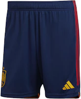 adidas Spain Striped Embroidered Soccer Shorts Navy Blue - HE2022 adidas Spain Striped Embroidered Soccer Shorts Navy Blue - HE2022