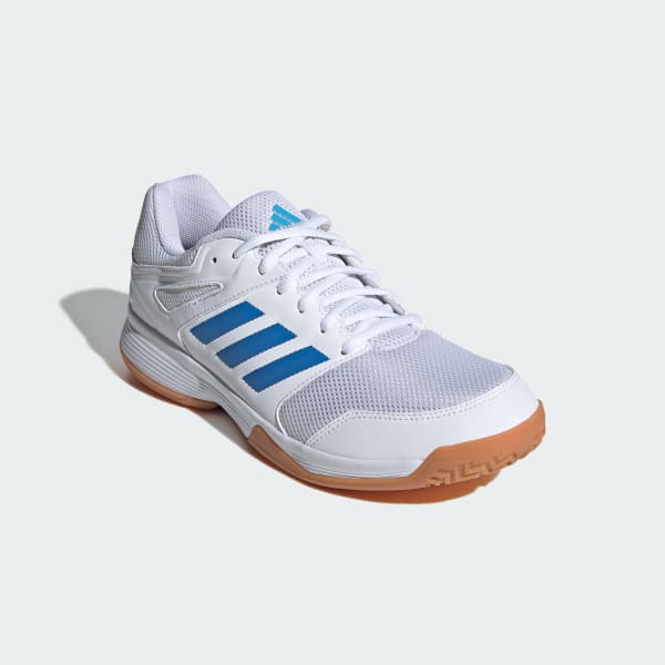 Shop adidas Speedcourt Indoor Cloud White/Ray Blue/Lucid Aquamarine KJ3681