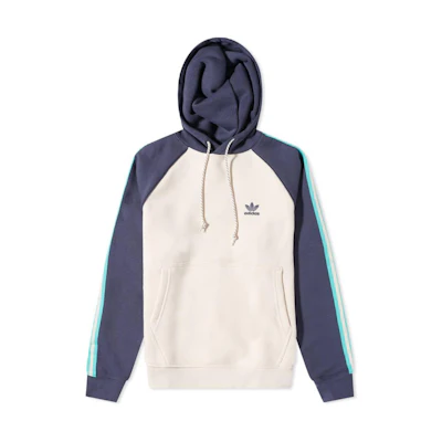 adidas Spirit Hoodie Beige Pullover with Striped Embroidered Logo for Men HG3866