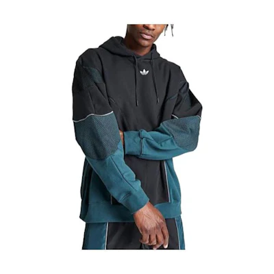 adidas Spliced Logo Hoodie Sweatshirt - Blue/Black HZ0744